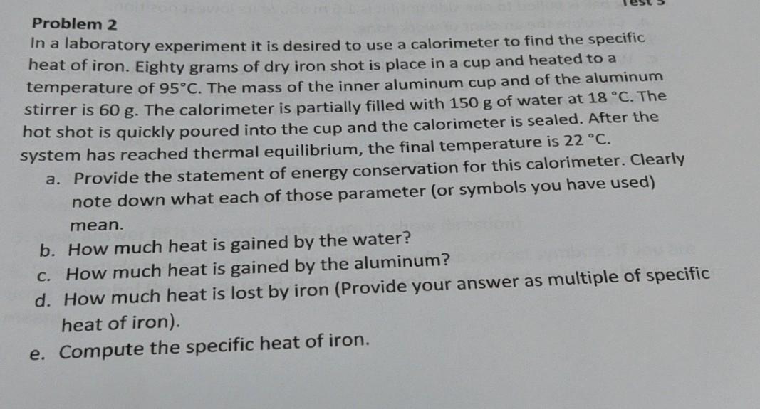 calorimeter experiment of heat