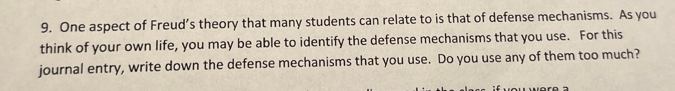 Solved One aspect of Freud's theory that many students can | Chegg.com