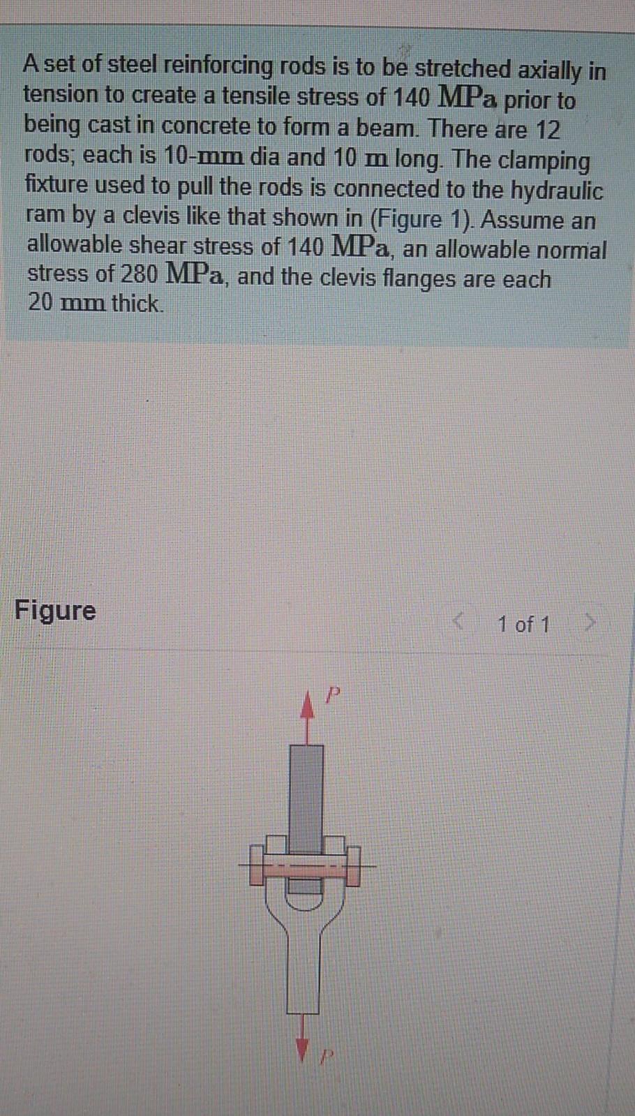 Solved A set of steel reinforcing rods is to be stretched