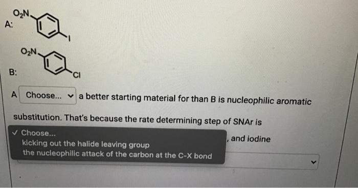 Solved ON A: ON B: CI A Choose... A Better Starting Material | Chegg.com