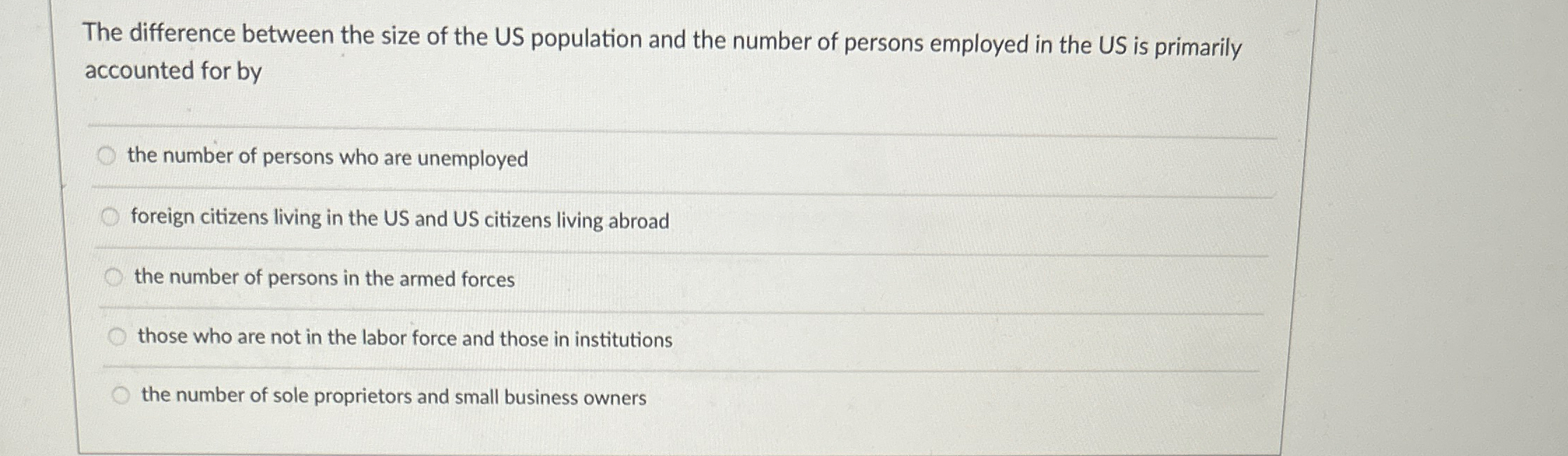 Solved The difference between the size of the US population | Chegg.com