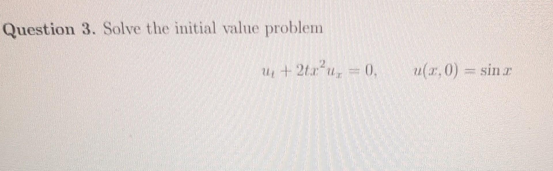 Solved Question 3. Solve the initial value problem | Chegg.com