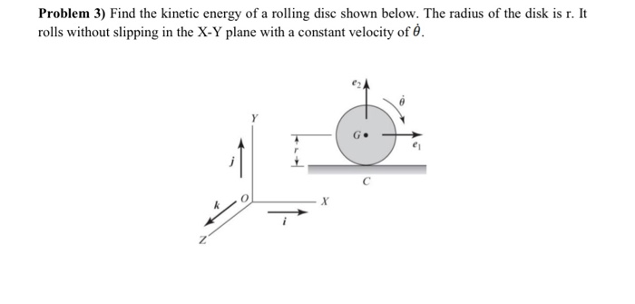 Solved Problem 3) Find the kinetic energy of a rolling disc | Chegg.com