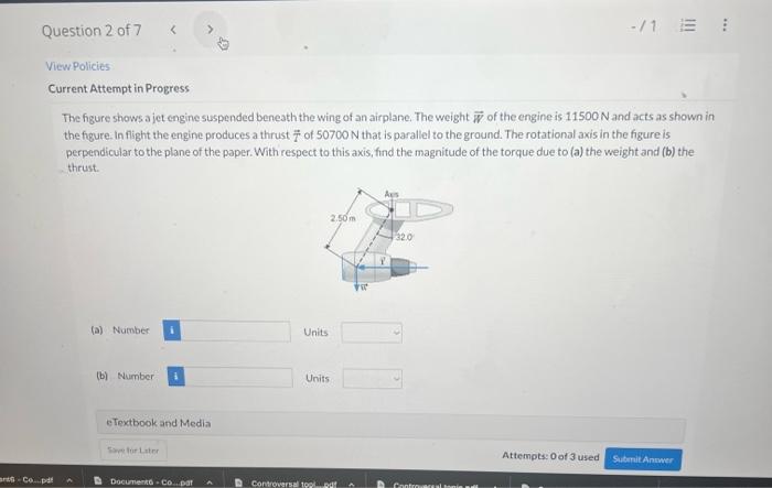 Solved ( ) Send a chatThe figure shows a jet engine | Chegg.com