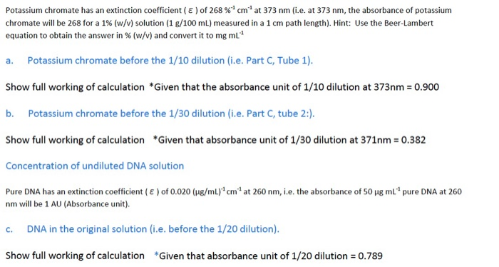 Solved Please Calculate Concentration Of Undiluted Soluti Chegg Com