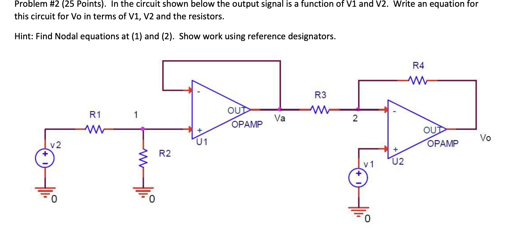 Solved Problem \#2 (25 ﻿Points). ﻿In the circuit shown below | Chegg.com
