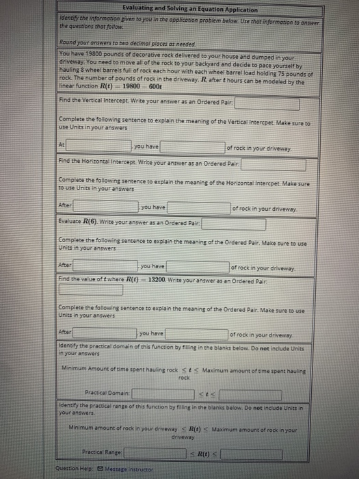 Solved Evaluating and Solving an Equation Application