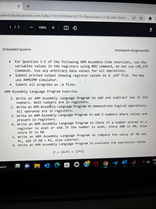 Solved Embedded Systems Homework Assignment\#1 - For | Chegg.com