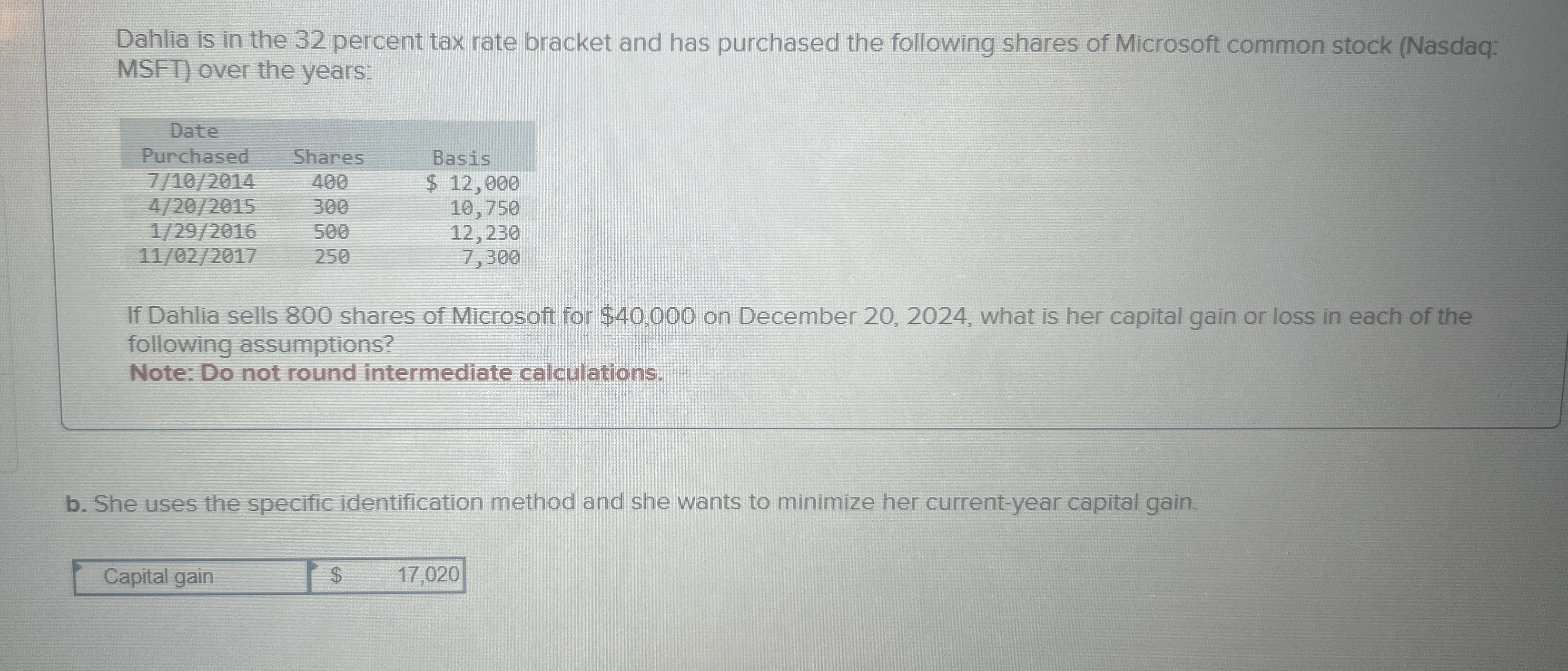 Solved Dahlia is in the 32 ﻿percent tax rate bracket and has