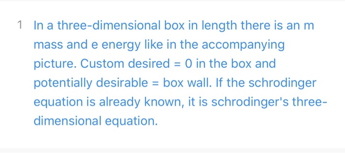 Solved L L L 1 In a three-dimensional box in length there | Chegg.com
