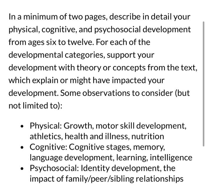 Cognitive and psychosocial development hotsell