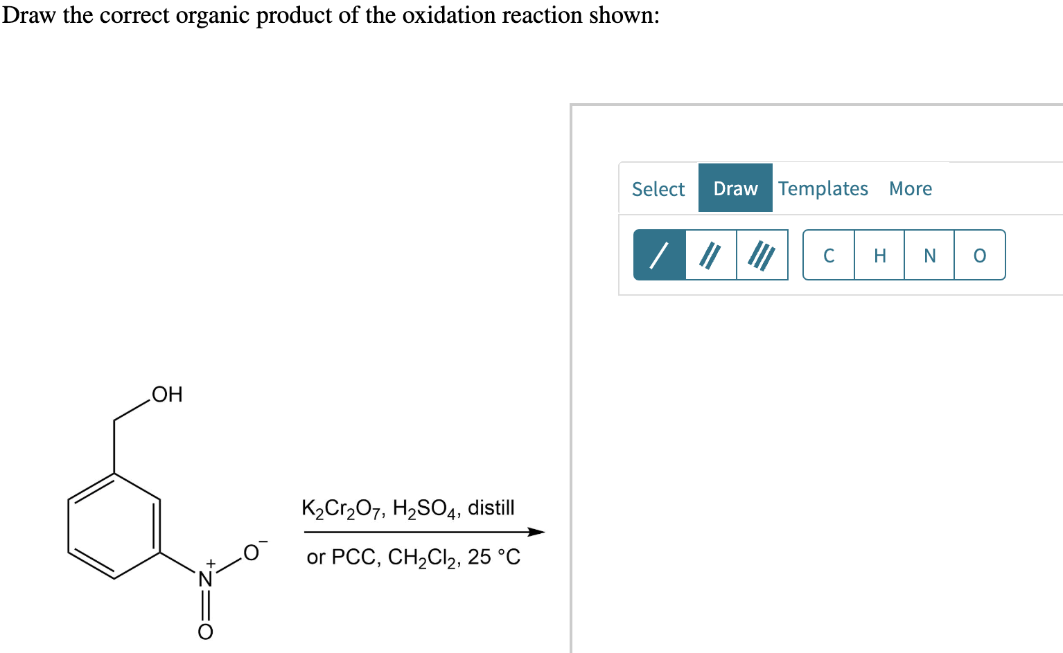 Solved Draw the correct organic product of the oxidation | Chegg.com