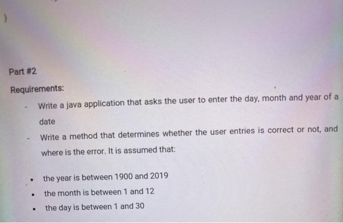Solved > Part #2 Requirements: Write a java application that | Chegg.com