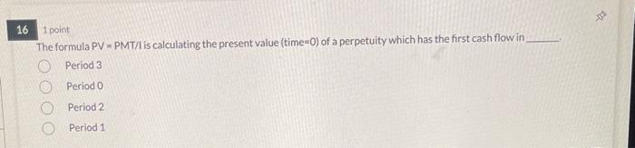 Solved I point The formula PV = PMT/ is calculating the | Chegg.com