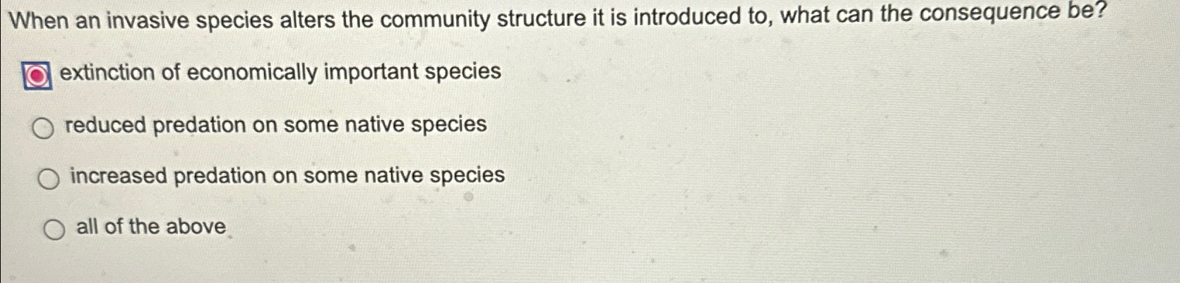 Solved When An Invasive Species Alters The Community | Chegg.com