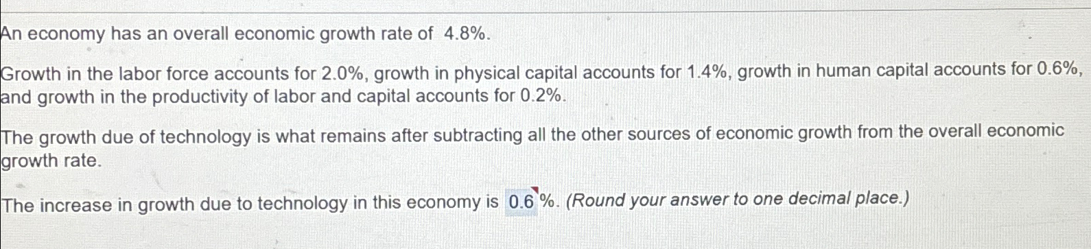 Solved An economy has an overall economic growth rate of | Chegg.com