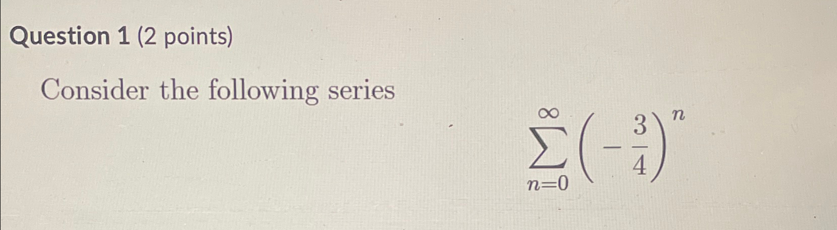 Solved Question 1 (2 ﻿points)Consider the following | Chegg.com
