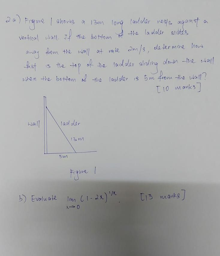 Solved I shows a 13m long ladder nests against a Figure I | Chegg.com