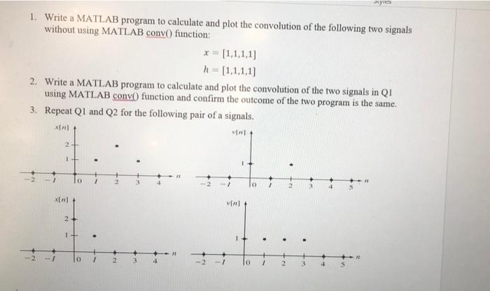 Solved лу 1. Write a MATLAB program to calculate and plot | Chegg.com