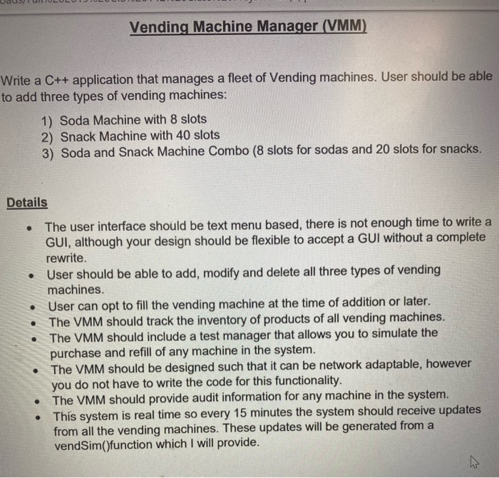 (Solved) Vending Machine Manager Vmm Write C Application Manages