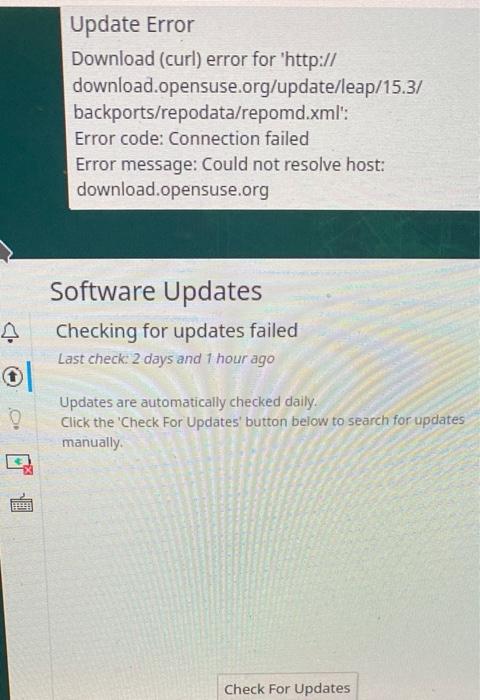 Solved Update Error Download (curl) error for 'http:// | Chegg.com