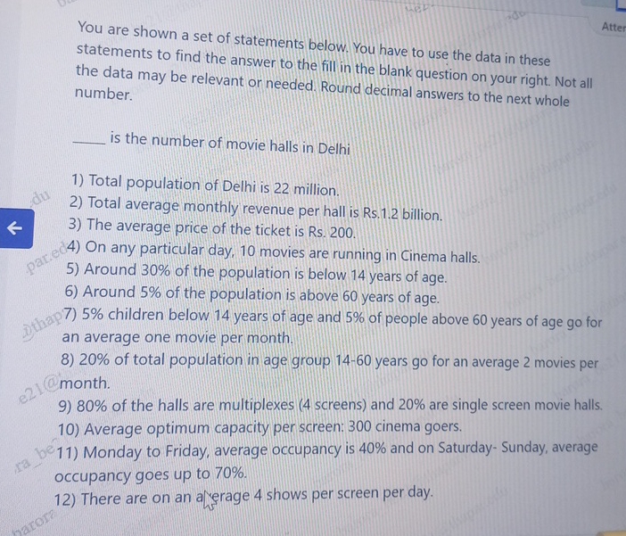 Solved You are shown a set of statements below. You have to | Chegg.com