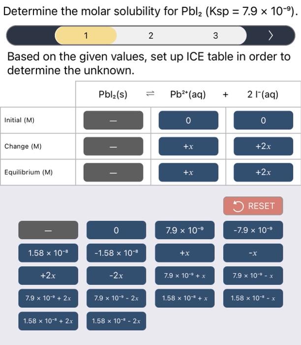 Determine The Molar Solubility For Pbl2 Ksp 7 9 X Chegg Com