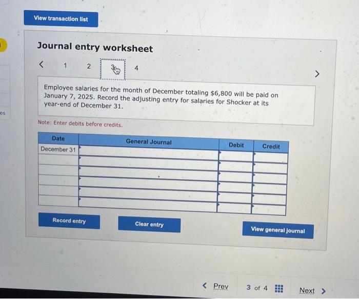 Solved Journal Entry Worksheet On December 1 2024 The Chegg Com   Image