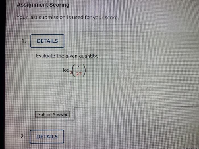 Solved Assignment Scoring Your Last Submission Is Used For | Chegg.com