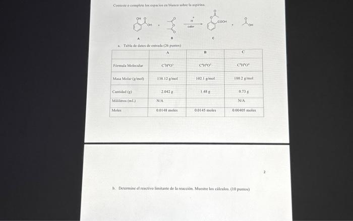 Tabla de Labos de enirada 26 sontos