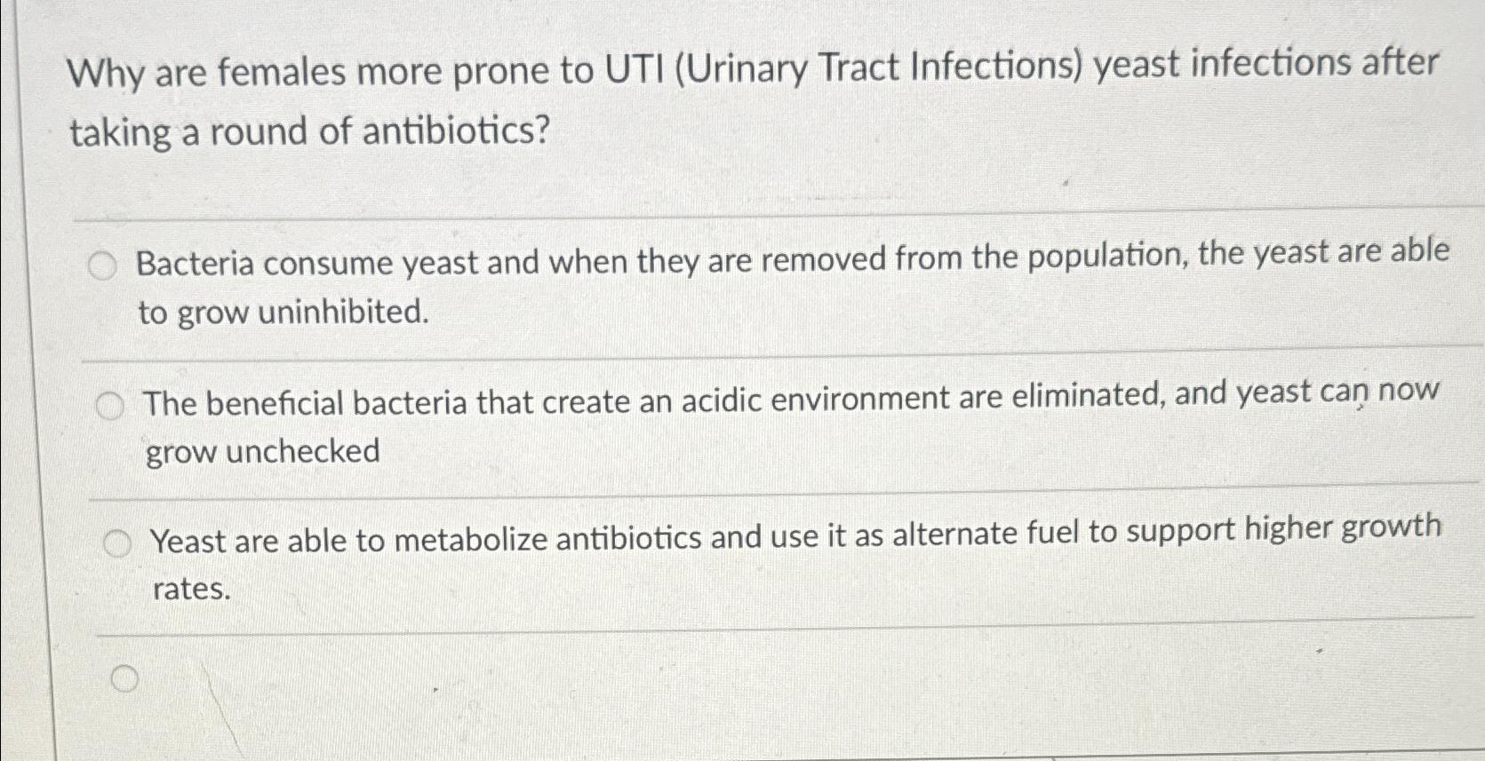Solved Why are females more prone to UTI (Urinary Tract