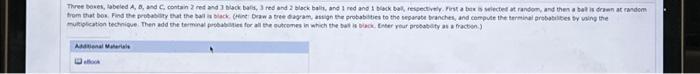 Solved Three Boxes, Labeled A, B, And C, Contain 2 Red And 3 | Chegg.com