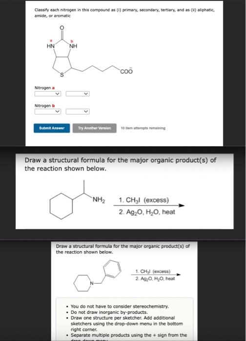 Solved Classify each nitrogen in this compound as (1) | Chegg.com