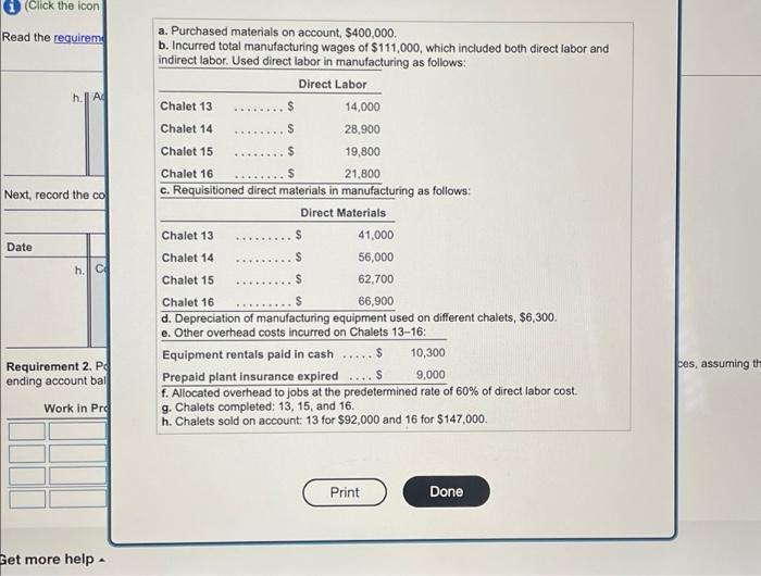 Solved (c) Requisitioned direct materials in manufacturing.
