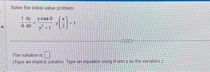 Solved Solve the initial value problem | Chegg.com