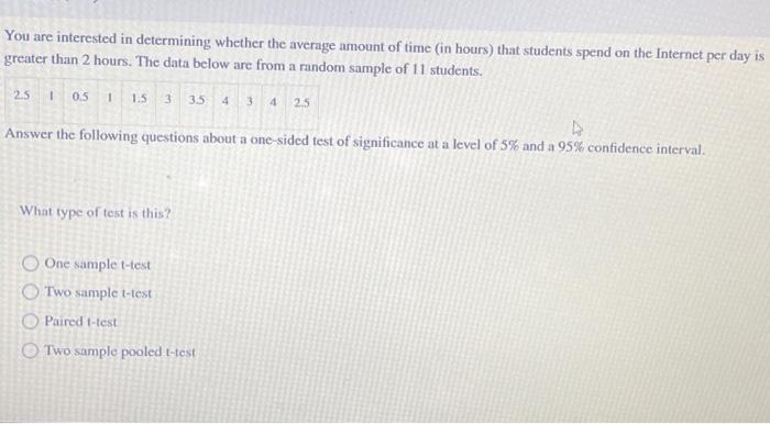 Solved You are interested in determining whether the average | Chegg.com