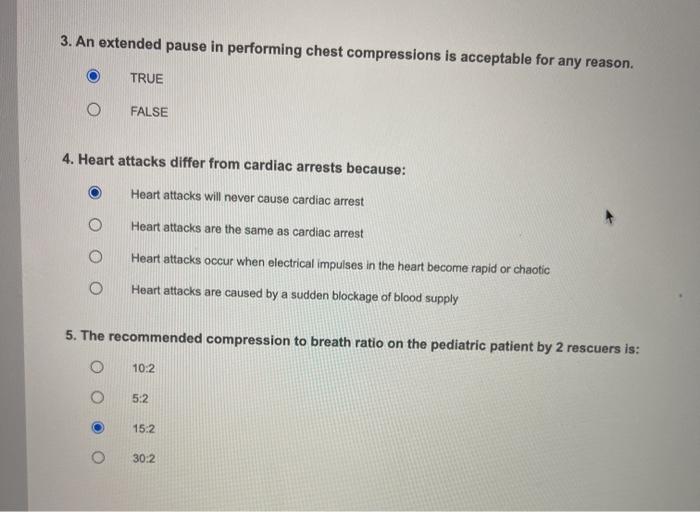 Solved 3. An extended pause in performing chest compressions | Chegg.com