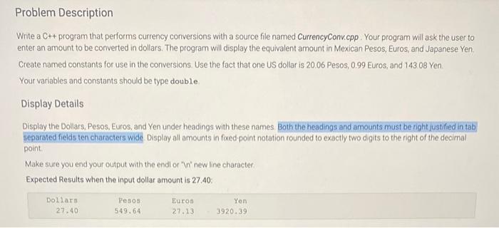 Solved Write a Ct+ program that performs currency | Chegg.com