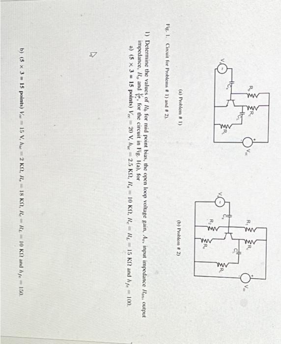 Solved (a) Problem A 1) (b) Problem 1 2) Fig. 1. Circuit For | Chegg.com