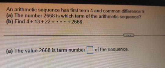 Solved An arithmetic sequence has first term 4 ﻿and common | Chegg.com