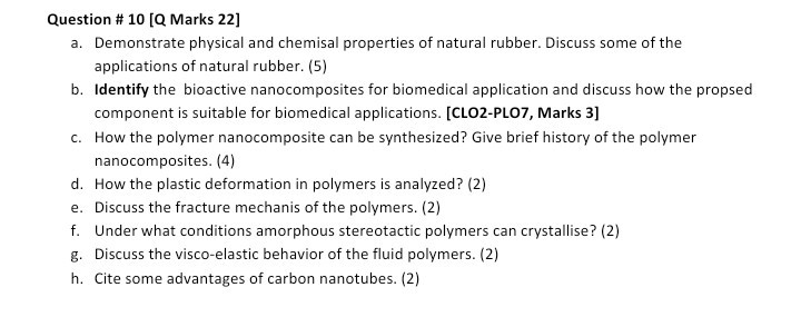 Properties Of Natural Rubber