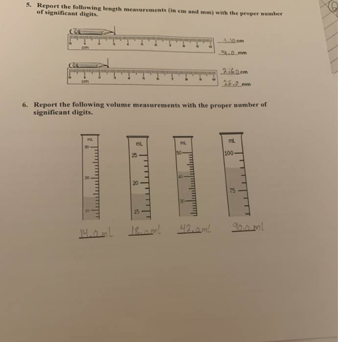 Solved 5. Report the following length measurements (in cm | Chegg.com