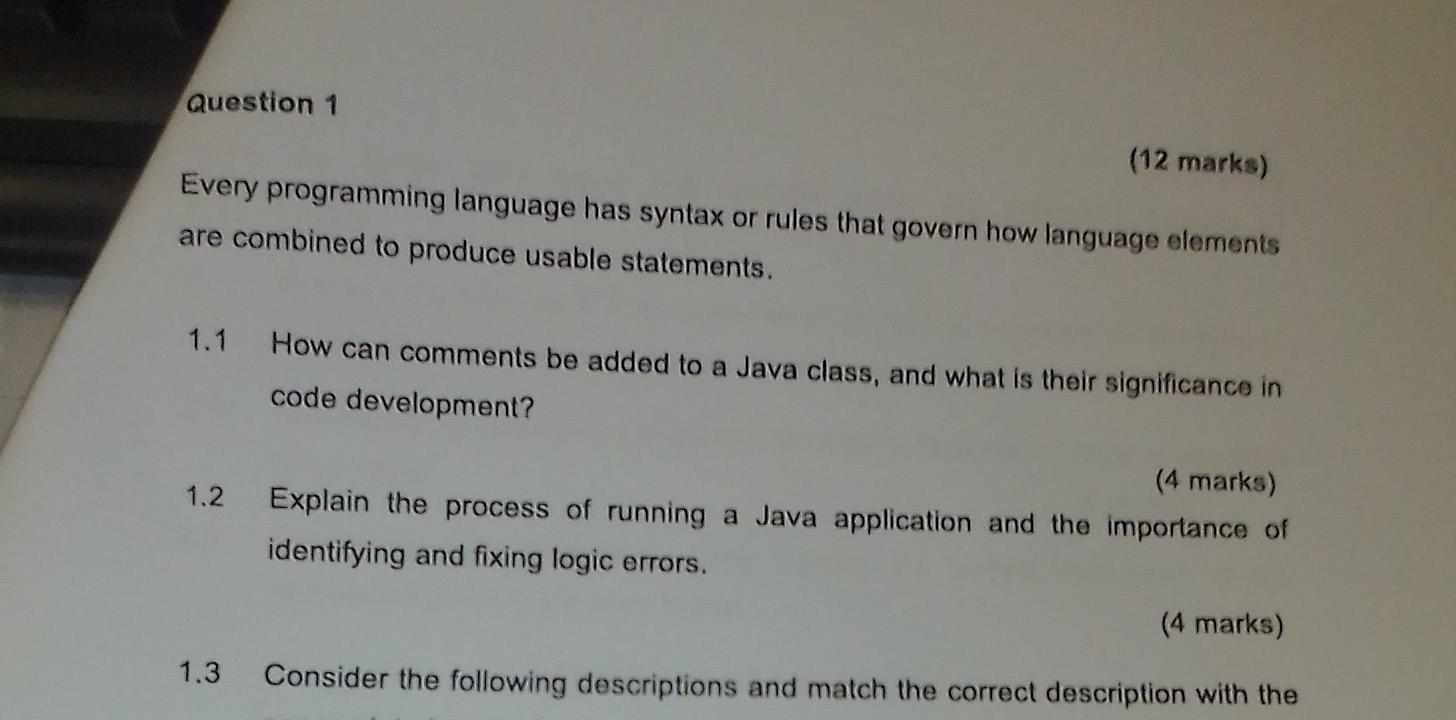 Solved (12 marks) Every programming language has syntax or | Chegg.com