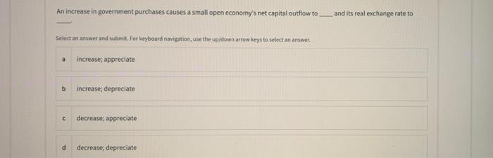 Solved An increase in government purchases causes a small | Chegg.com