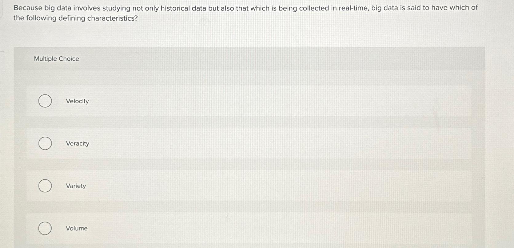 Solved Because big data involves studying not only | Chegg.com