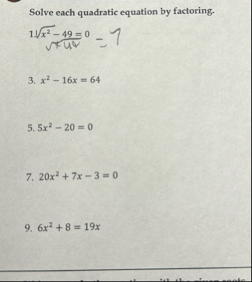 Solved Solve each quadratic equation by factoring. | Chegg.com