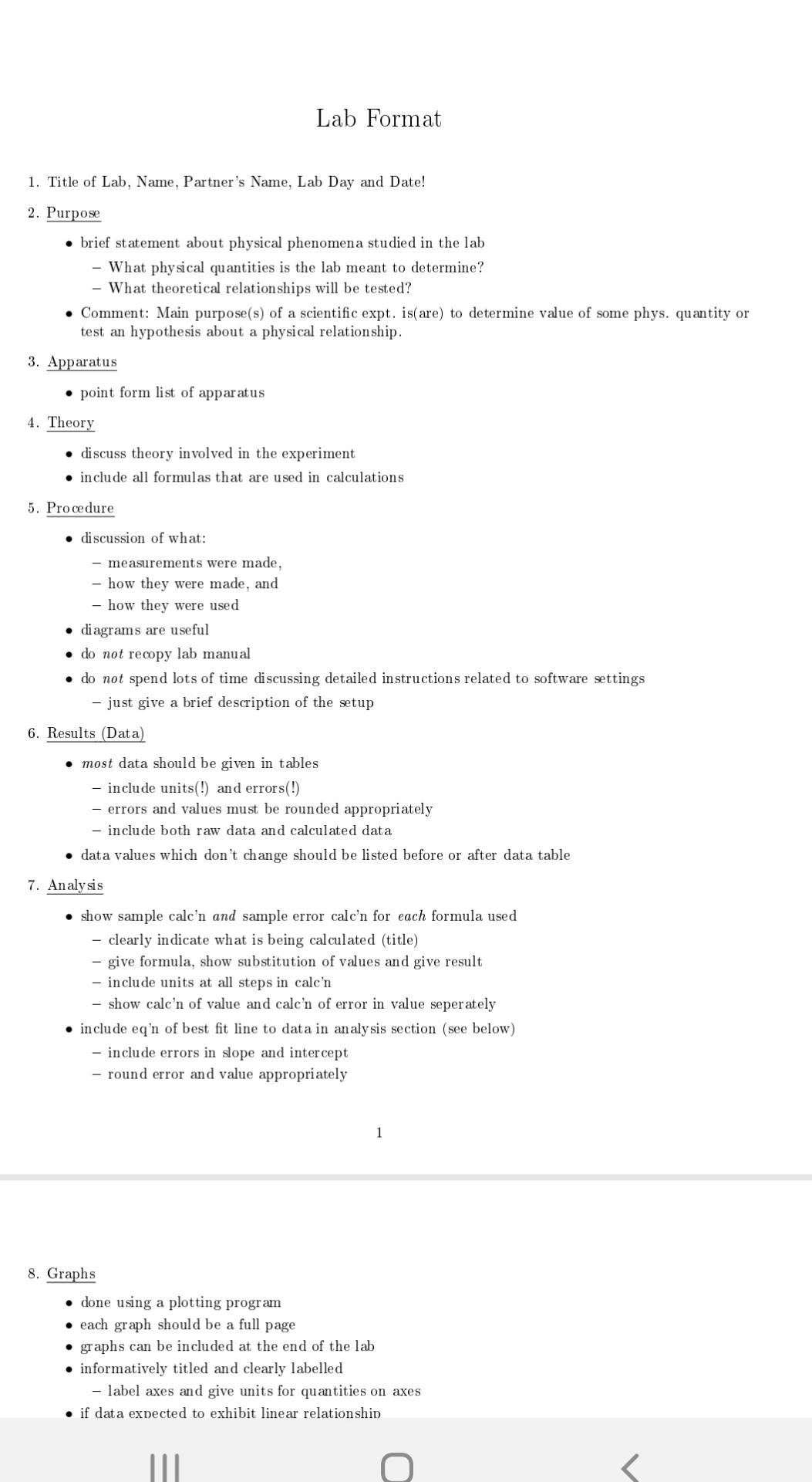 Lab Format 1. Title of Lab, Name, Partner's Name, Lab