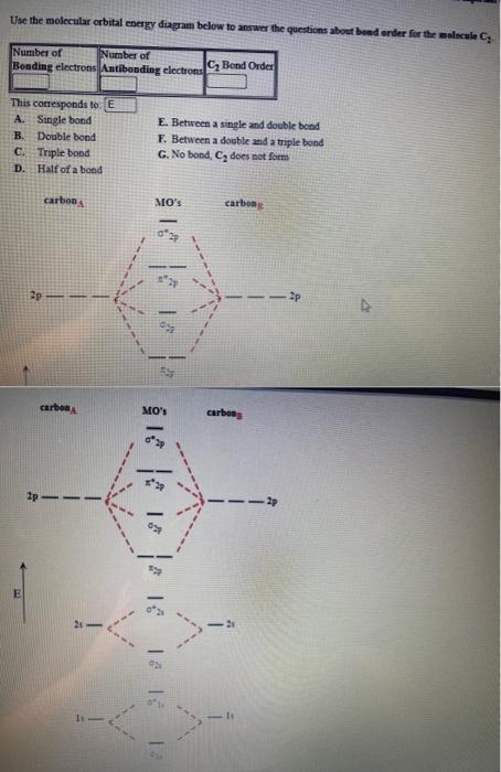 Solved Use The Molecular Orbital Energy Diagram Below To | Chegg.com