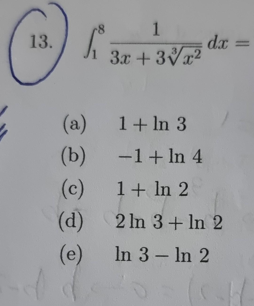 ln x 2 )- ln 4x 3 )= ln 1 x