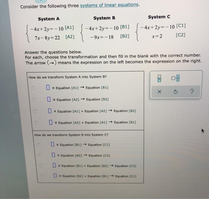 Solved Consider the following three systems of linear | Chegg.com